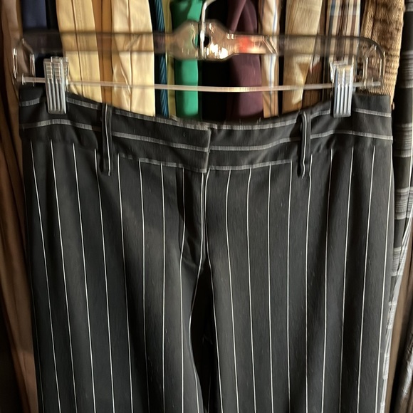 🌈Vintage Y2K Express black pinstripe extreme wide flare leg pants - Picture 2 of 7